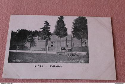 CPA PAS COURANTE !! CINEY - SOUVENIR - L'ABATTOIR ( VUE CHARIOT CHARRETTE )