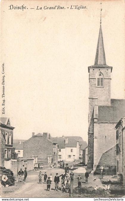 [-20%] BELGIQUE - Doische - La grandrue - Léglise - Carte postale ancienne