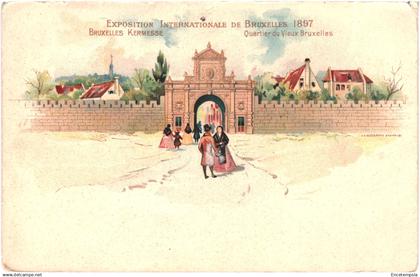 CPA Carte  Postale  Belgique Bruxelles Exposition de 1897 Bruxelles Kermesse Quartier du Vieux Bruxelles     VM92239
