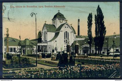 Bruxelles 1910 Carte postale 40% oblitéré avec timbre poste, exposition