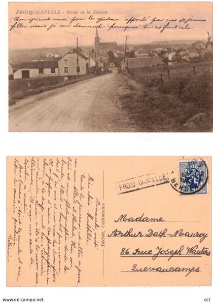 Froidchapelle   Route de la Station   (griffe linéaire lijnstempel)