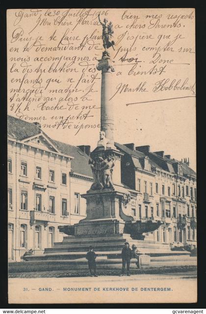 GENT   MONUMENT DE KERKHOVE DE DENTERGEM