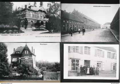 WONDELGEM.  4 FOTO'S VAN OUDE POSTKAARTEN , DIE EEN VERZAMELAAR NIET IN BEZIT HAD  !!!!!!!! ZIJN RECENTE FOTO'S