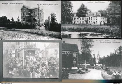 WONDELGEM.  4 FOTO'S VAN OUDE POSTKAARTEN , DIE EEN VERZAMELAAR NIET IN BEZIT HAD  !!!!!!!! ZIJN RECENTE FOTO'S