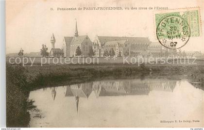 Passy-Froyennes Belgium Pensionnat de Passy Froyennes vu des rives de l'Escaut