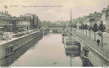 TOURNAI Doornik Doornyk Hainaut Belgie Escaut quai Marche au Poisson et quai St