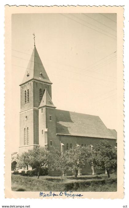 Waret-l'Évêque  Héron  CARTE PHOTO de l'église  mai 1947