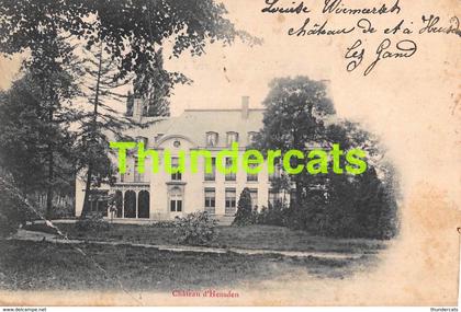 CPA HEUSDEN CHATEAU D'HEUSDEN ( KAART BIJGEKNIPT & PLOOI  - CARTE COUPEE & PLI  )