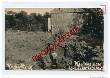 HOOGLEDE-Cratere de Bombe Aerienne-16-8-17-2 x Cartes Photo allemandes-Guerre 14-18-1WK-BELGIQUE-BELGIEN-Flandern-