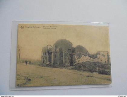 HOOGLEDE SLEYHAEGHE Weg Naar Rousselare Route Vers Roulers Ruines Guerre 14 18 Animée  Carte Postale