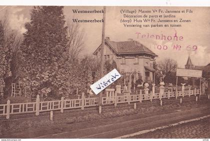 Westmeerbeek :  dorp :  Huis We Fr. Janssens en zonen : versiering van parken en tuinen ( met stempel verso )