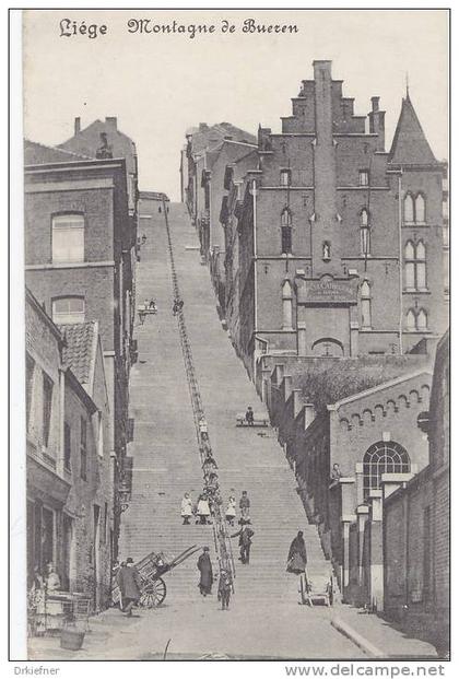 Belgien  3 EF auf  AK: Liege, Lüttich, Montagne de Bueren, gestempelt: Lüttich 29.1.1915