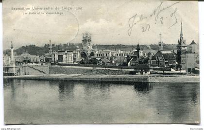 CPA - Carte postale - Belgique - Exposition Universelle de Liège 1905 - Les Halls et le Vieux Liège (AT16619)