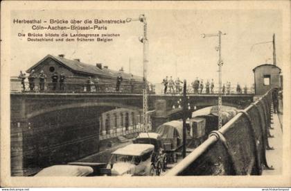 CPA Herbesthal Lontzen Wallonien Lüttich, Brücke über die Bahnstrecke Köln Aachen Brüssel Paris