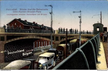 CPA Herbesthal Lontzen Wallonien Lüttich, Brücke über die Bahnstrecke Köln, Aachen, Brüssel, Paris
