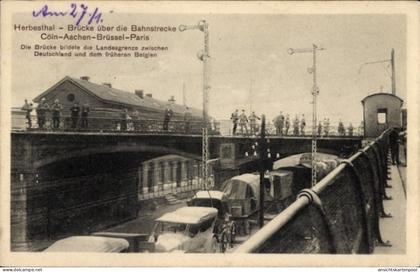 CPA Herbesthal Lontzen Wallonien Lüttich, Brücke über die Bahnstrecke Köln Aachen Brüssel Paris