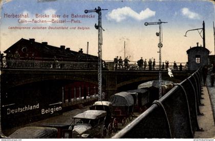 CPA Herbesthal Lontzen Wallonien Lüttich, Brücke über die Bahnstrecke Köln, Aachen, Brüssel, Paris