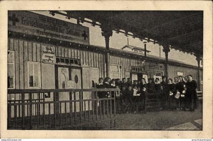CPA Herbesthal Lontzen Wallonien Lüttich, Erfrischungsstelle für Soldaten
