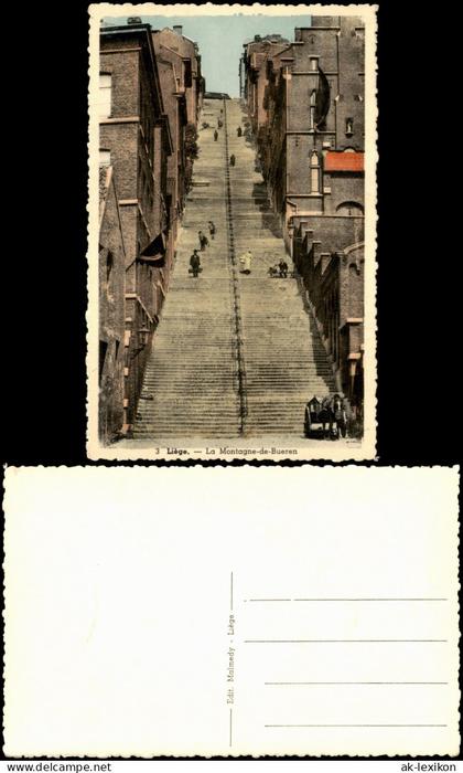 Postkaart Lüttich Luik Lîdje La Montagne-de-Bueren Colorfotokarte 1940