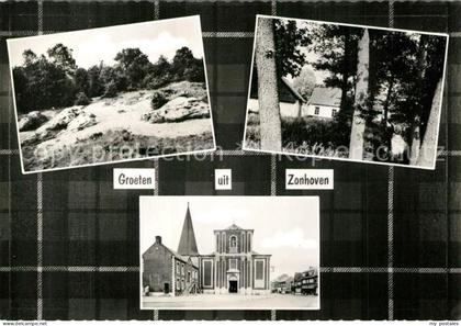 Zonhoven Kirche Landschaftspanorama Haeuser am Waldrand