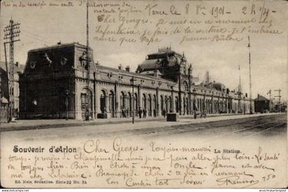 CPA Arlon Aarlen Wallonien Luxemburg, Bahnhof