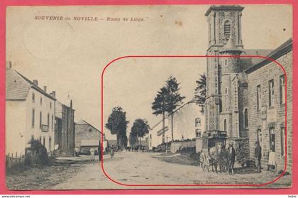Noville - Belgique : Route de Liège - Attelage Malle Poste - 1911.