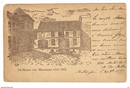 Maldegem   De Markt van Maldegem voor 1865   (verzonden in 1899)