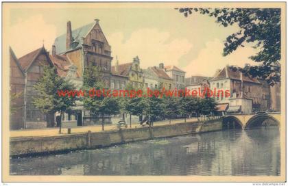 Zoutkaai en gothische brug Mechelen