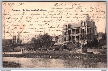 (Belgique) Hainaut 081, Merbes le Château, Ronflette Courtehoux, Souvenir de Merbes le Château, dos non divisé