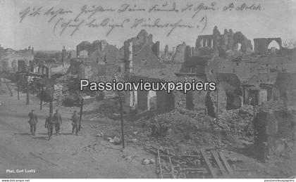 CARTE PHOTO ALLEMANDE MESEN MESSINES 1916 RUINES