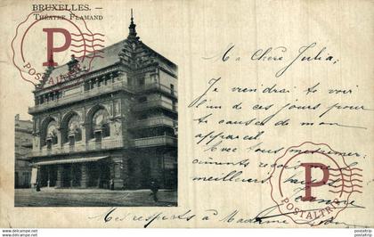 BRUXELLES THÉATRE FLAMAND    BELGICA BELGIQUE TEATRO THEATER  theatrecollection