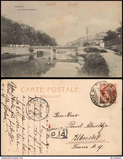 Postkaart Namur Namen Vieux Pont de Salzines, Brücke 1916