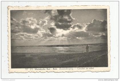 cp, BELGIQUE , MARIAKERKE Bad - Bain ,Zonondergang , coucher de soleil , voyagée , animée