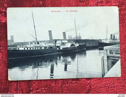 Oostende CPA carte Postale-Ostende:/Belgique située Région flamande, Bateau-le Bassin-province de Flandre-Occidentale.