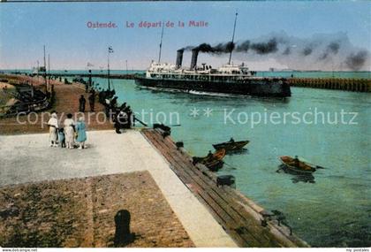 Ostende Oostende Le départ de la Malle Vapeur