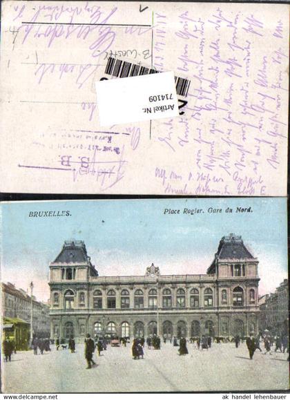 714109 Brüssel Bruxelles Place Rogier Gare du Nord Bahnhof Feldpost Gersdorf