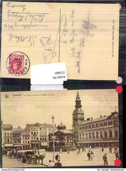 715860 Belgium Ostende Place de Armes Hotel de Ville gel Taucha Leipzig