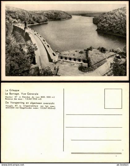 La Gileppe Talsperre La Gileppe Talsperre Le Barrage Vue Générale 1940