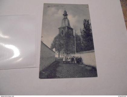 PERWEZ L' Eglise Animée Groupe d'Enfants Carte Postale