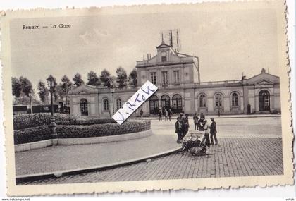 Ronse :  La gare - statie   ( 1943 )   attelage chien