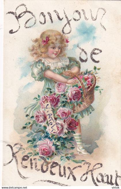 RENDEUX HAUT :  Bonjour de   ( 1908   carte reliëf )