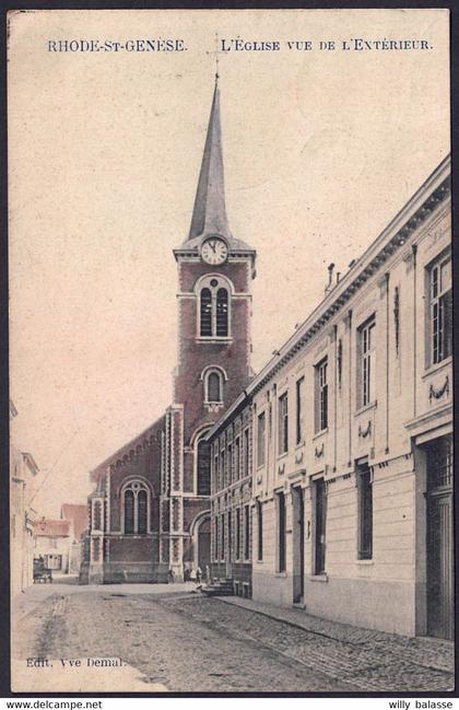 +++ CPA - RHODE ST GENESE - ST GENESIUS RODE - L'Eglise vue de l'extérieur - Couleur 1909  //