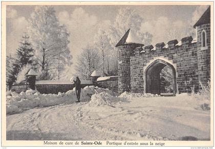 CPM - Maison de cure de SAINTE-ODE - Portique d'entrée sous la neige