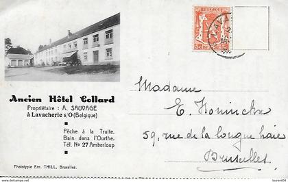 SAINTE-ODE. LAVACHERIE SUR OURTHE. ANCIEN HOTEL COLLARD. CARTE LETTRE MULTIVUES