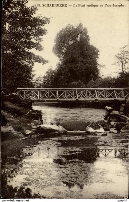 Belgie Belgique CPA Schaerbeek Le pont rustique au parc Jsaphat
