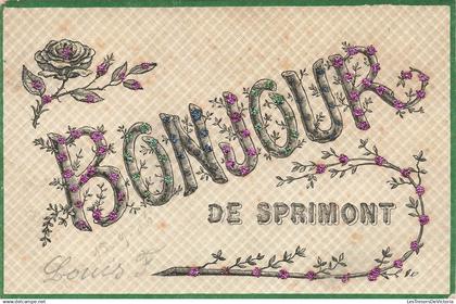 [-5%] BELGIQUE - Sprimont - "Bonjour de Sprimont" - Fleurs - Oblitération 1906 - Carte Postale Ancienne