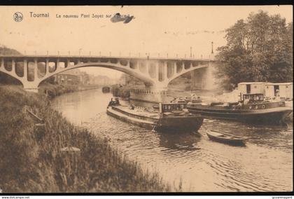 DOORNIK  LE NOUVEAU PONT SOYEZ SUR L'ESCAUT.            BINNENSCHIP PENICHE