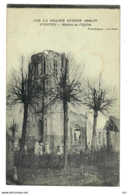Woesten  Vleteren  Ruines de l'Eglise