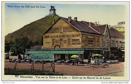 D33 -  AMBES - VUE SUR LA BUTTE ET LE LION et CAFE RESTAURANT DES ALLIES