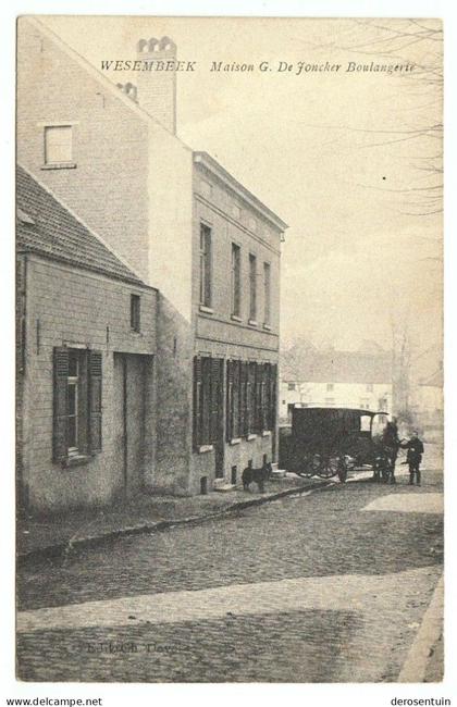 Wesembeek Maison G. De Joncker Boulangerie Ch. Devos [Wezembeek Oppem bakker bakkerij boulanger attelage paard kar]